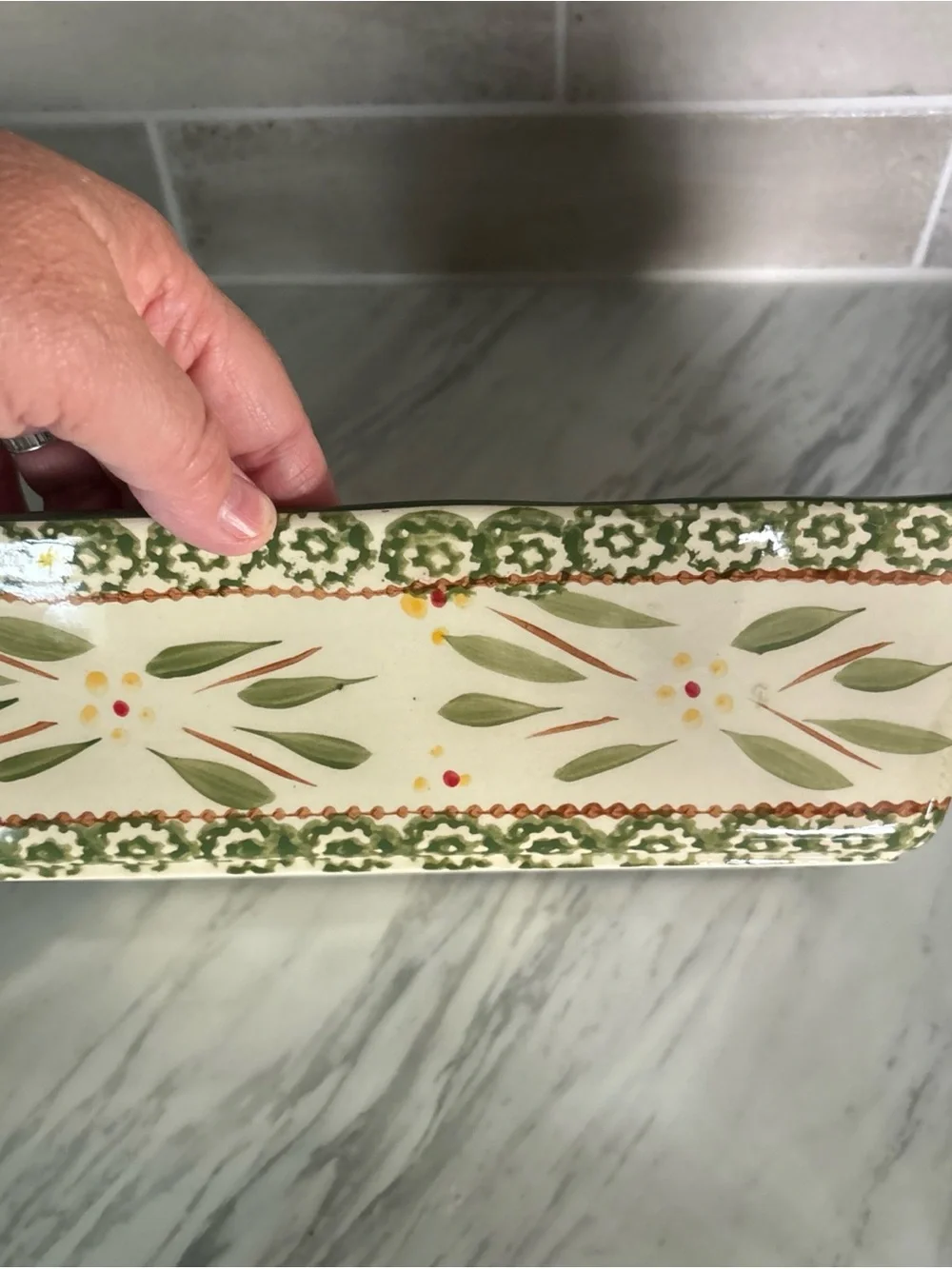 Temptations Old World Green - 1.7 Qt. Loaf Baking Pan W/Metal Serving Rack